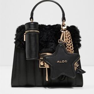 ALDO Black and Gold Star Charm Satchel